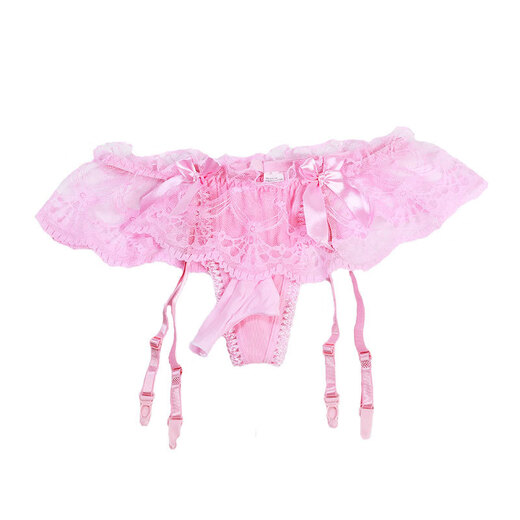 Herrenunterwäsche pervertierte Tanga -Männer -Hosenträger ein Stück Sex Set Spitze Schwule Niedrige Taille transparent konkave weiße Öffnung