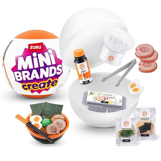 Rongdafeng Szuru Food Ball Cooking Master Kitchen usware Homemade Food Mini Mini Ornaments Cinq fois surprise Board Box Toys Food Cooking Ball Random Three (pas de répétition)