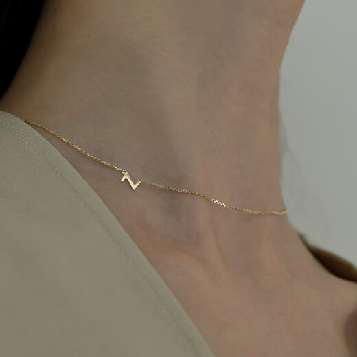 L.Bardeen 18K gold letter necklace color gold light luxury niche necklace clavicle chain for girlfriend 520 holiday Valentine's Day gift 18k Z letter