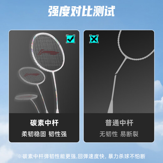 Li Ning (LI-NING) Lijian badminton racket single shot 5U ultra-light small steel cannon full carbon carbon fiber badminton racket small whirlwind