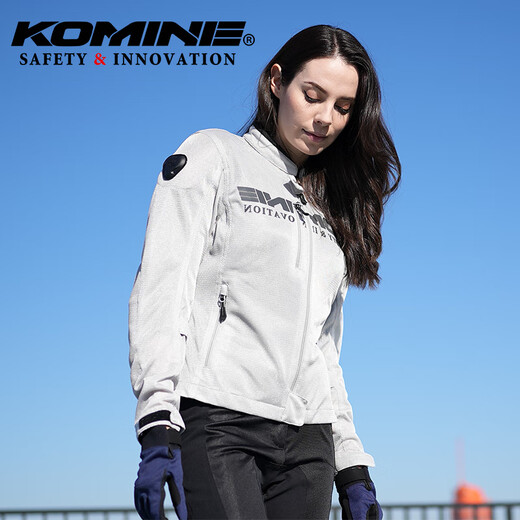 
KOMINE SAFETY/INNOVATION Summer full mesh knight jacket light weight anti-fall minimalist style motorcycle riding suit men and women JK-171 Silver 2XL