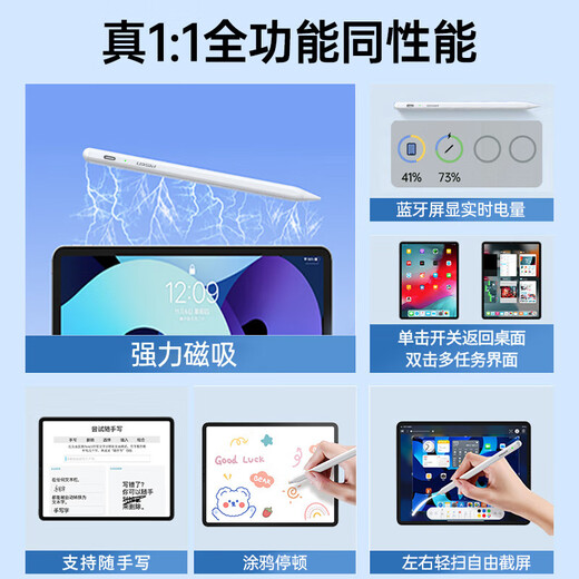Pinsheng iPad capacitor pen Apple pencil Apple pen 2nd generation touch tablet stylus special air5pro4mini6 DISPLAY [Choose to billions of people] Double battery life | tilt pressure sense | anti-fault touch