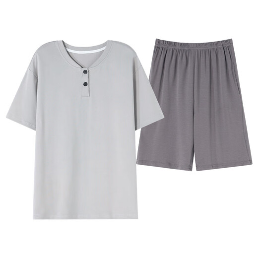 莫代尔睡衣男2025夏季新款棉简约轻奢感纯色凉感可外穿家居服套装 ZY9764 男-XXXL