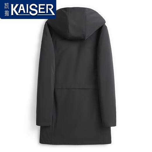 凯撒（KAISER）银蓝水貂内胆派克服男貂皮大衣连帽尼克服整貂皮草风衣干部外套冬 黑色银蓝（袖子加水貂） 175/XL 适合体重130-145斤