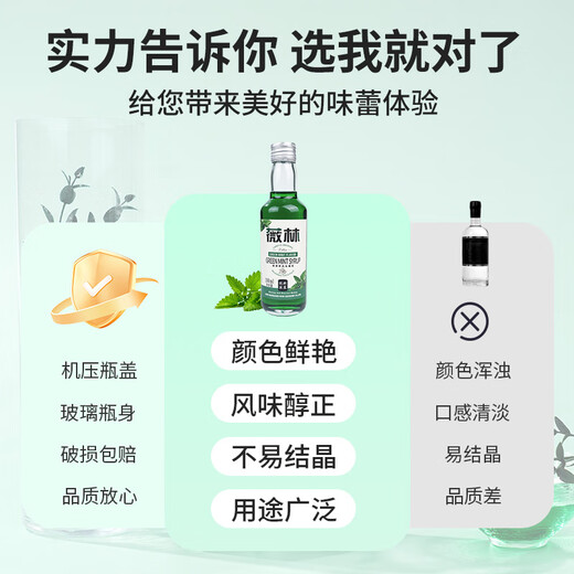 薇林红石榴风味糖浆利口酒蓝橙力娇酒洋酒调酒基酒鸡尾酒甜酒 【绿薄荷风味糖浆*100ML】
