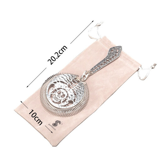 Bar Soul T8012 Skull Ice Filter Stainless Steel Japanese Hammer Line Cutting Process Filter Ice Separator Strainer T8012 Hammer Skull Ice Filter