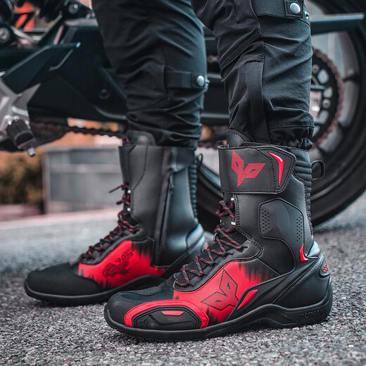 Duhan (DUHAN) cycling shoes spring, summer and autumn motorcycle riding boots men's off-road motorcycle shoes racing short boots rider equipment DX-24711 black and white 43