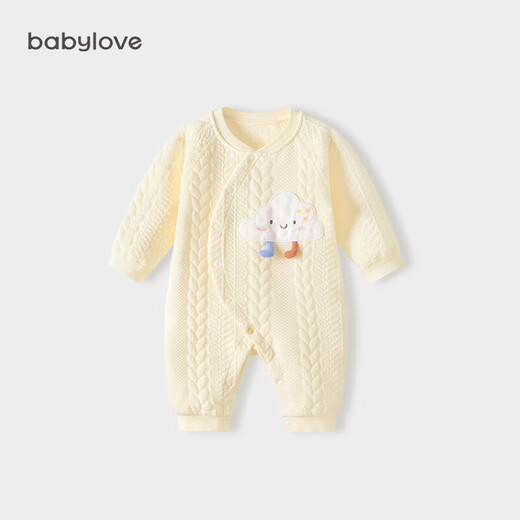 Babylove baby jumpsuit autumn and winter pure cotton cute baby romper newborn quilted warm clothes autumn and winter clothing