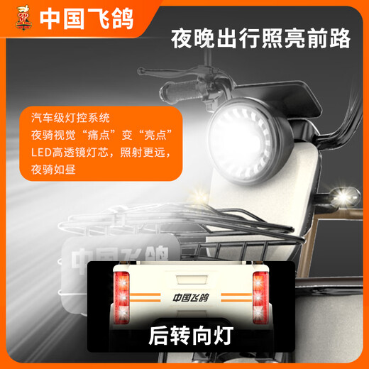 Flying Pigeon Electric Tricycle Small Electric Vehicle Adult Elderly Home Scooter Electric Tricycle Ladies Pick Up Children 1000W Climbing Model 23A Long Distance Runner + Battery Life 140 Miles