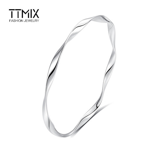TTMIX platinum bracelet women's pt950 Mobius bracelet platinum smooth plain circle bracelet gift 58mm weight 14.1-14.3g