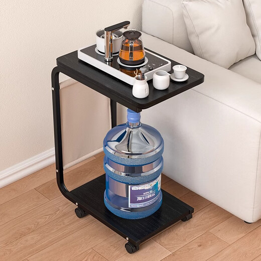 All are double-layer bucket racks, large buckets of mineral water storage racks, convenience store bottled water racks, storage racks for pure water buckets, mobile model, large walnut color, assembled