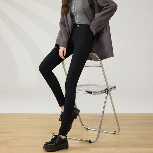 Langsha leggings for women outside wearing spring tight high waist elastic pencil trousers small feet black pants for women
