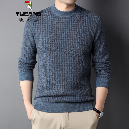 
Woodpecker (TUCANO) cardigan men's thick pure wool men's sweater winter middle-aged and young people loose solid color round neck pullover knitted base shirt G15905m camel M (165)