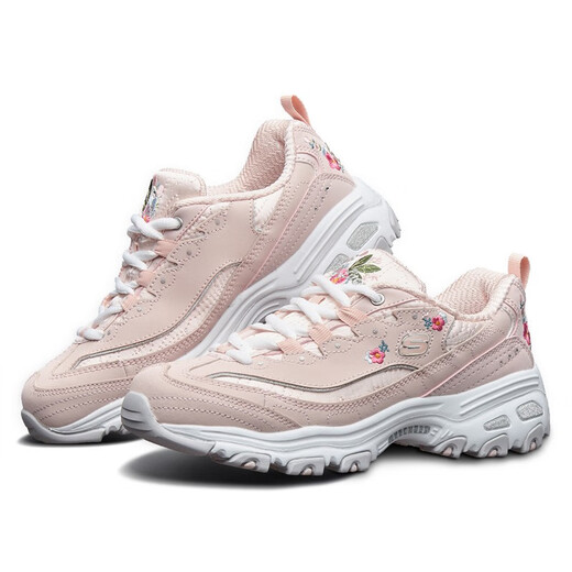 
Skechers fafa shoes spring women's embroidered retro panda casual sports shoes 11977-ltpk light pink 35