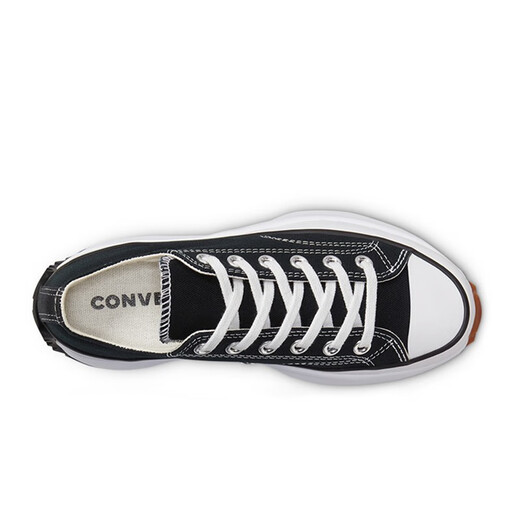 Converse Converse New Run Star Wanderung Ochsen und Frauen lässige dicke Sohle erhöhte Leinwandschuhe 168816C Schwarz und Weiß 38.5