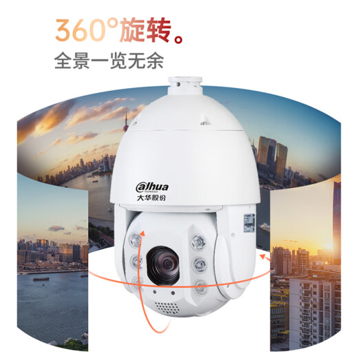 dahua大华超能MAX网络高速球机 200万高清变焦云台360旋转室外防雨声光警戒全彩跟踪精准检测监控摄像头 【23倍】DH-SD6223-YL-PV-i 带256G卡