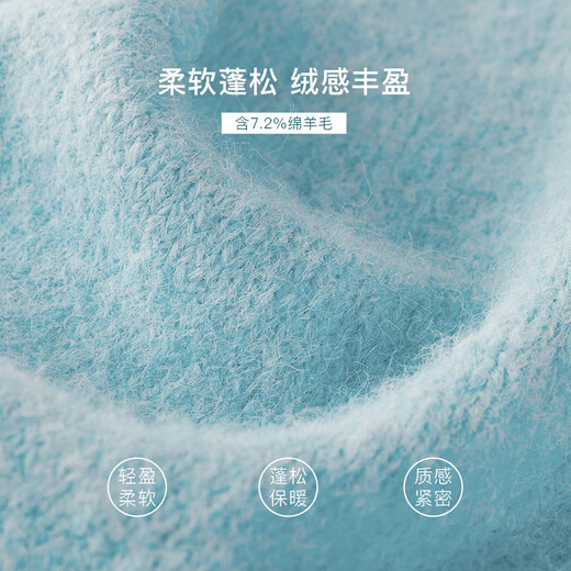 范思蓝恩23FS14103经典百搭针织上衣彩色圆领长袖开衫毛衣外套女 蓝松石 S