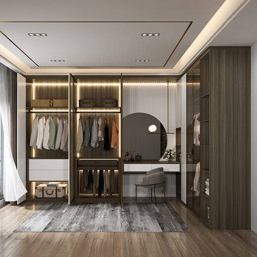 Sophia Wardrobe Small Apartment 22 Package Whole House Customization Bedroom Furniture Flat Door Large Wardrobe Integrated Cloakroom Sincerely Customized Gold
