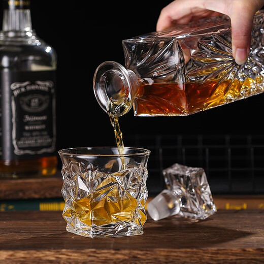 Yitelan Whiskey Foreign Wine Bottle Household Crystal Glass Wine Bottle Red Wine White Wine High-end Sealed Storage Bottle No. 9 Frosted Sealing Plug 730ml