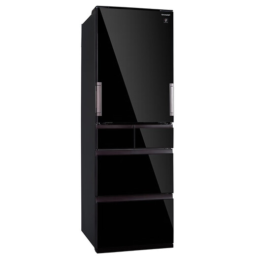 Sharp 412L multi-door refrigerator, left and right doors, PCI ion purification, automatic ice making, household frost-free refrigerator, odor removal and preservation, Japanese-style refrigerator SJ-SG41W-BK glass panel