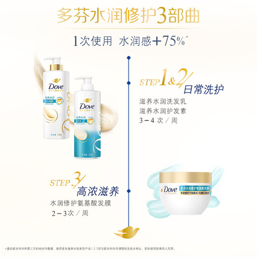 Dove Питательный и увлажняющий шампунь с аминокислотами 700г для сухих, вьющихся и спутанных волос