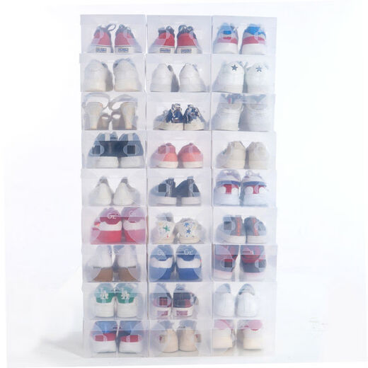 Gardenia Wanwan 20 pieces thickened transparent shoe box clamshell shoe box shoe boot box storage shoe box shoe storage box thickened boot box 3 pieces white