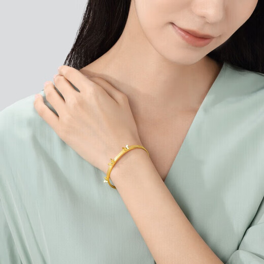 
Zhou Shengsheng Gold Bracelet Bracelet Foot Gold Butterfly Bracelet Wedding Gift 15812K Priced 06 circles 16.95 grams