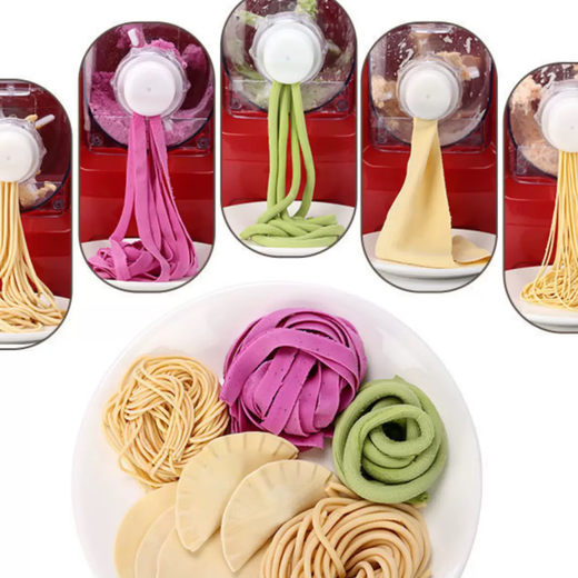 Die achte Generation von Küchenkronen-Nudelnmaschine, vollautomatische multifunktionale Haushaltspressung und Nudeln, die Knödelschalen, Gänsefeder Weiß + 19-teiliges Set mit Fleischschleifzubehör, Nudelmaschine machen