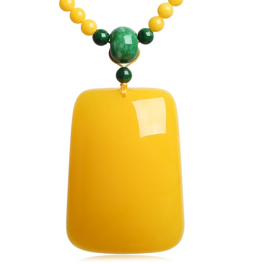 Luoyi Lao Beeswax Pendant Water Drop No Matter Fang Brand Chicken Oil Yellowstone Amber Men's and Women's Blood Amber Sweater Chain No. 1