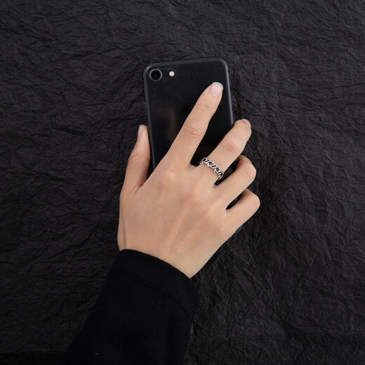 QMXD Roman six-pointed star ring men's trendy open men's single ring student index finger ring personalized tail ring versatile couple ring