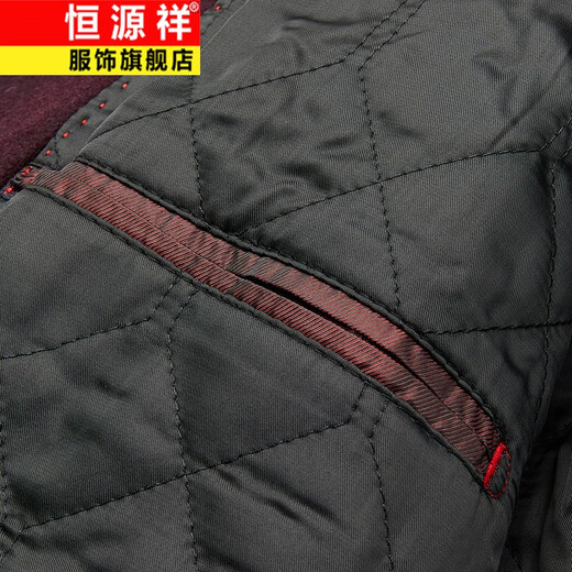 Hengyuanxiang men's wool jacket for young and middle-aged men with stand collar autumn and winter new business casual dad wear men's thick woolen jacket M2201 black L 175