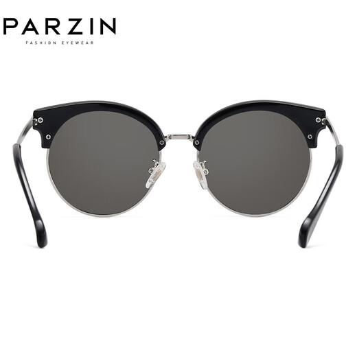PARZIN (PARZIN) sunglasses men lightweight TR90 material retro half frame couple style sunshade driving sunglasses women PZ9889 black frame reflective film mercury sheet
