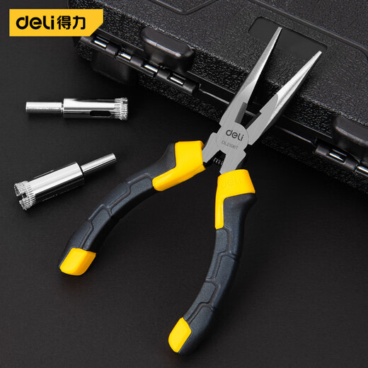 Deli needle-nose pliers, electrician's pliers, household pliers, industrial-grade multi-functional wire cutters, 6-inch wire cutters with labor-saving springs