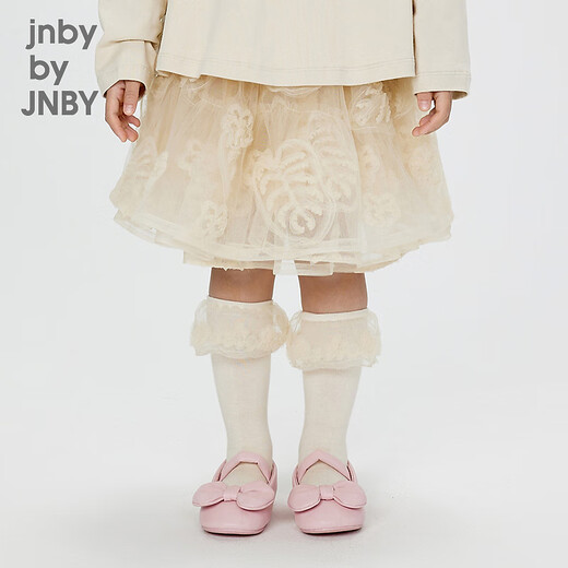 jnby by JNBY Jiangnan cloth children's clothing high-tube socks mesh fashionable casual cute autumn and winter girls and children 6O8N13540 058/green gray and white 30