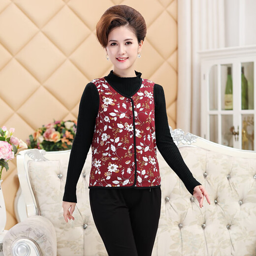 Shibeini Viete de soie à la main Femmes 100% Mulberry Silk Vest du milieu d'âge moyen et de cardigan sans manche