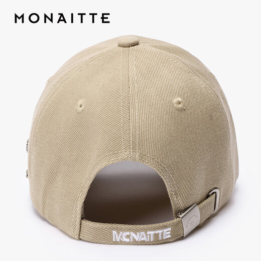 MONAITTE hat men's spring and summer new trendy brand versatile baseball cap hard top embroidered outdoor sports four-season trend peaked cap khaki (marked O-3) four-season style one size fits all adjustable 55-62CM