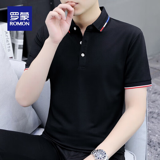 Romon Polo Men's Shirt T-shirt à manches courtes T-shirt masculin Floor Coton Trend 2023 Top Clothes Summer Men's Awird Half à manche T-shirt 5012 blanc 2xl (adapté à 145-160jin [Jin est égal à 0,5 kg]