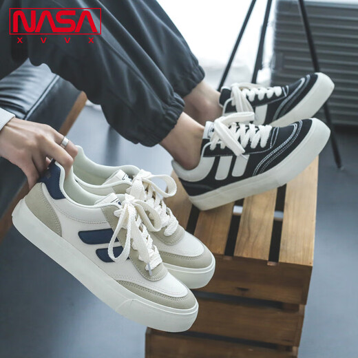 NASA XVVX Offizielle gemeinsame Schuhe Herren INS Trendy Vielseitige Student Low Top Canvas Schuhe Herren Sportschuhe Herbstschuhe schwarz 40