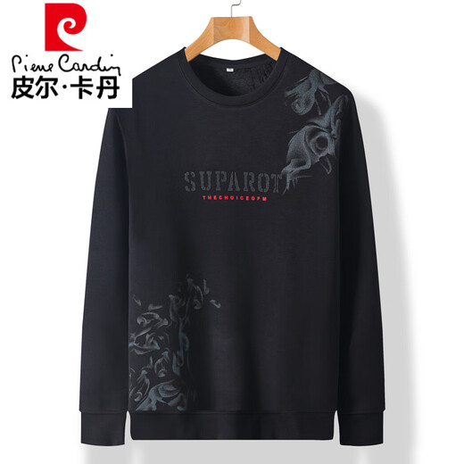 Pierre Cardin Autumn and Winter Fat Man Plus Velvet Camiseta de manga largo