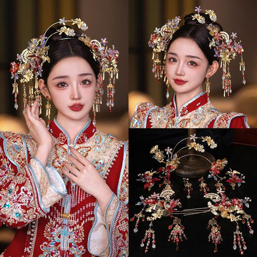 Куклян Новый китайский xiuhe Head radess 2024 Новый стиль древняя невеста для волос одежда Xiuhe Accessories