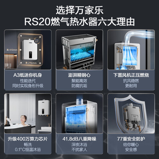 Macro small volume RS20 16 liter gas water heater, national subsidy 15% A3 paper size constant temperature natural gas bottom fan stainless steel water tank trade-in