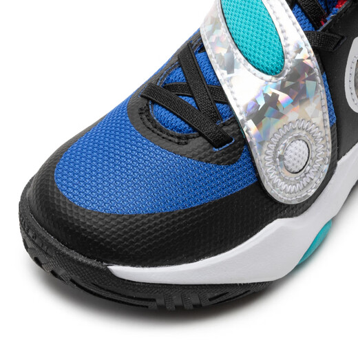 Nike (Nike) Zapatos para niños 2025 Summer Nuevo equipo ajetreo Competición de zapatos deportivos COMISIÓN PRÁCTICO ENTRENAMIENTO RESISTENTE RESISTENTE COMBUSTIBLE DE BALONCALLO FJ1391-001 19 2Y/33.5 Tamaño/21 cm