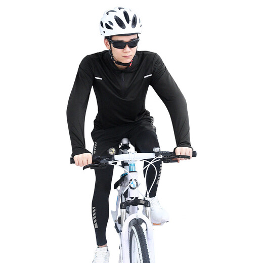 
Allen Burton cycling suit men's autumn and winter long-sleeved quick-drying clothes sportswear mountain bike road motorcycle cycling clothes three-piece set black [morning jogging, fitness training] L [120-140Jin [Jin equals 0.5 kg]]