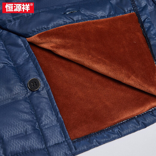 Hengyuanxiang middle-aged and elderly down thermal underwear men's three-layer plus velvet thickened knee pads suit mom can wear outside winter women YCA7029 women's suit-Violet 170