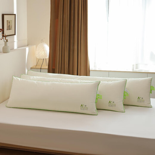 Nanjiren Double Long Strip Pillow Class A Full Cotton Couple Cervical Sleeping Integrated Pillow Core 1.5 meters Home 1.8 Extended Extra Muguo-Shushui Class A Cloud Rou Pillow Double 48*150cm