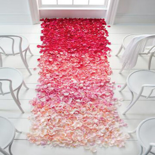 Valentine's Day atmosphere layout, simulated petals, roses, proposal, marriage confession, birthday decoration, romantic wedding, bridal room, pink and white petals/120 pieces