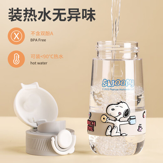Snoopy (SNOOPY) children's water cup, summer student portable cup, men's and women's direct drinking cup, high temperature resistant kettle, drinking cup 500ml