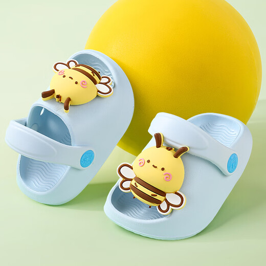 Potato House children's slippers for boys and girls soft-soled non-slip summer slippers for babies Blue Bee 180 size