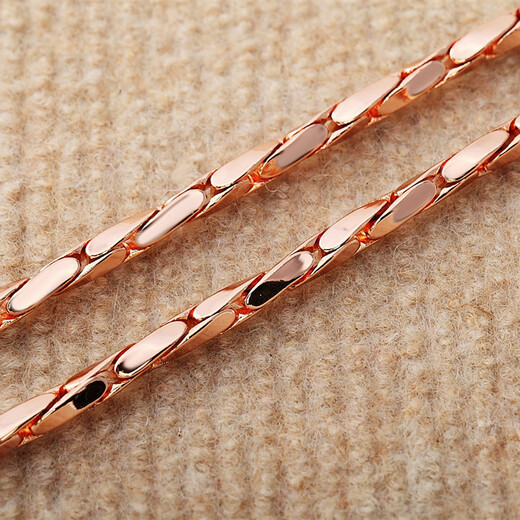 Fat Donglai's same style 18k gold necklace snake bone chain Korean version 24 men's Korean jewelry 18K rose gold men's color gold rose gold chain length 60 cm