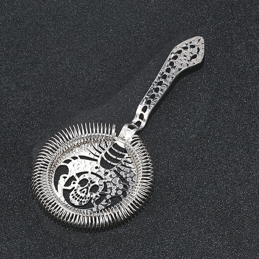 Bar Soul T8012 Skull Ice Filter Stainless Steel Japanese Hammer Line Cutting Process Filter Ice Separator Strainer T8012 Hammer Skull Ice Filter